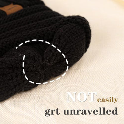 ZOORON Womens Winter Hat Slouchy Beanies for Women Cable Knit Beanie Hats - color: 1pack- Black