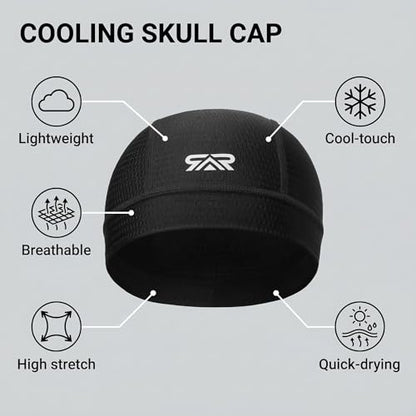 LONGLONG 2-Pack Breathable Skull Caps Helmet Liner for Motorcycle Hard Hat - color: Black+black