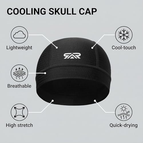 LONGLONG 2-Pack Breathable Skull Caps Helmet Liner for Motorcycle Hard Hat - color: Black+black