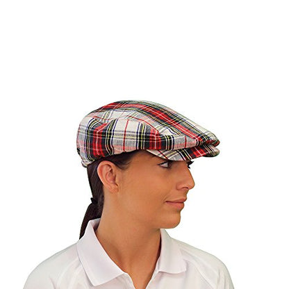Plaid Flat Golf Cap- Newsboy Ivy Hat, Gatsby Flat Cap for Youth - Dress Stewart