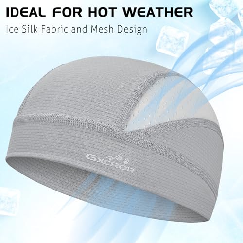 GXCROR Cooling Skull Cap for Men Women Sweat-Wicking Breathable Mesh Liner for Helmets, Summer Cycling Motorcycle - color: Gray, size: Medium