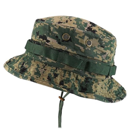 Armycrew 100% Washed Cotton Boonie Hat with Chin Strap - color: Woodland Digital, size: X-Large