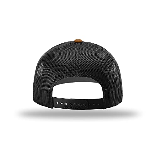 Richardson 112 Classic Six-Panel Adjustable Snapback Trucker Cap - color: Caramel/Black