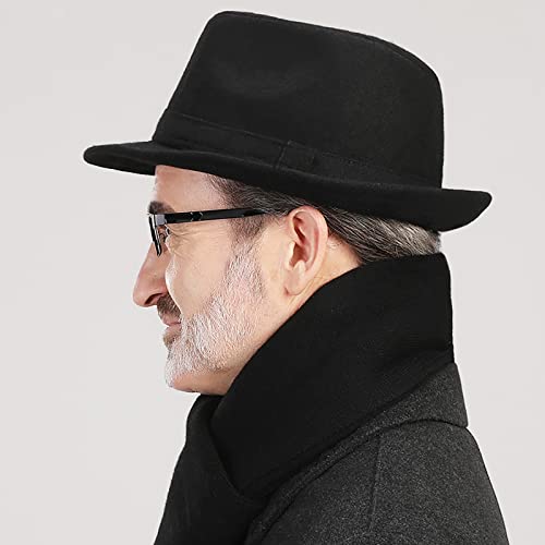 Unisex 20s Trilby Fedora-Hat Manhattan Short-Brim Structured Gangster Hat