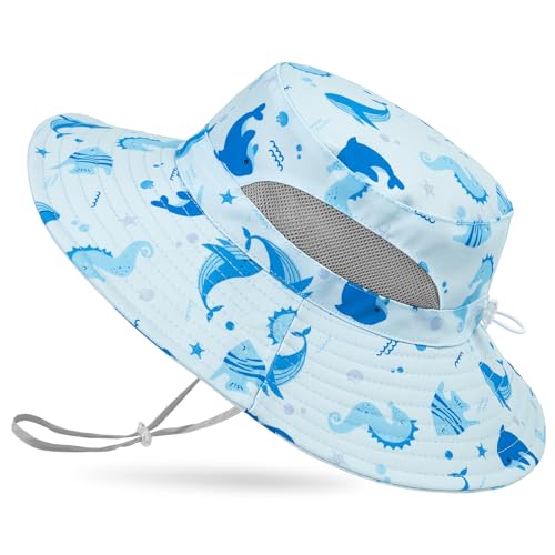 ICOSY Kids Sun Hat, UPF 50+ Girls Beach Hat for Toddler Kids - color: Blue Ocean