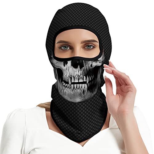 3D Balaclava Ski Mask Motorcycle Full Face Mask Outdoor Tactical Hood Headwear Mask Ghosts Skull Mask Men Women for Halloween - color: Style K