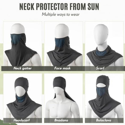 Face Balaclava Neck Cover Cooling Ice Silk Ski Mask - color: Dark Gray