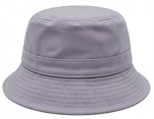 Premium Cotton Bucket Hat – Adjustable Size, Lightweight Sun Hat for Men & Women, Outdoor Summer Travel & Beach - color: Light Gray