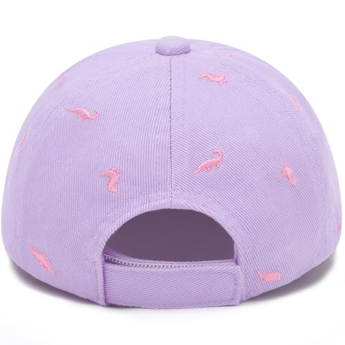 Cotton Toddler Baseball Cap,Embroidered Dinosaur Adjustable Sun Hat - color: A-7-ed-dino-purple, size: 3-6 Months