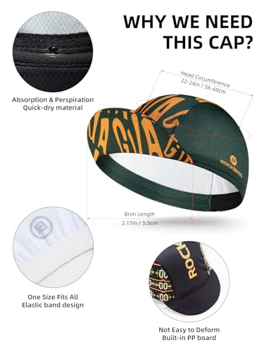 ROCKBROS Cycling Cap, Lightweight Cycling Hat with Sun Visor, Breathable Under Helmet Cap, Sun Protection Bike Hat, Cartoon
