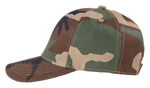 TK Flex Blank Hats, Adjustable Plain Hats, Casual Women's and Men's Hats, Baseball Caps for Patches and Embroidery, 12 Pack - color: Woodland Camo