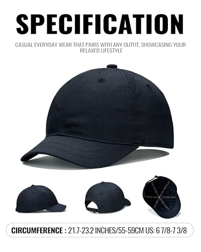 Croogo Short Brim Baseball Cap Unstructured Cotton Dad Hats Work&Outdoor - color: Navy Blue