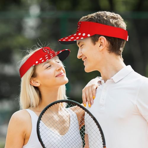 Stylish Visor Cap, Adjustable Lightweight Sun Hat for Men Women Teens - Sports, Beach, Golf, Tennis - color: Polka Dot With Bow 2