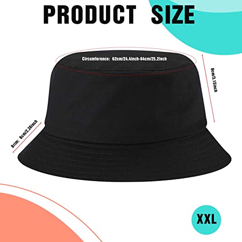 Zhanmai 3 Pcs XXL Bucke Large Oversize Hat for Woman - color: Black, White and Khaki