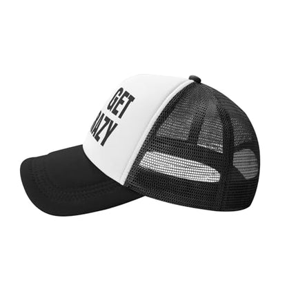 Funny Trucker Hats for Women Country Women's Trucker Hats Breathable Mesh Summer Caps Adjustable Pink Hats - color: I Can’t Get Too Crazy-black