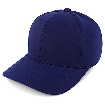 Trendy Apparel Shop Structured High Profile 6 Panel Curved Bill Snapback Baseball Cap - color: Navy