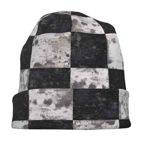 Beanie Hat for Men Women Slouchy Beanie Skull Sleep Cap Soft Lightweight Chemo Hat Stretch Cancer Headwear - color: Checkered