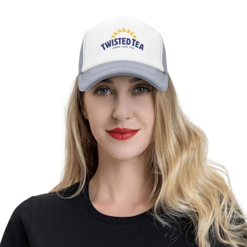 Mens Twisted Trucker Hat Mesh Snapback Adjustable Baseball Cap - color: Gray