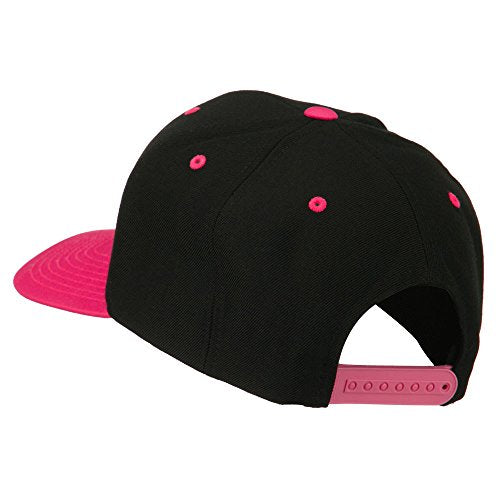 e4Hats.com LA Embroidered Snapback Cap - color: Black Pink