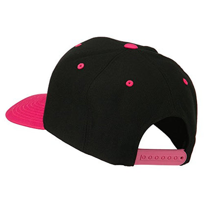 e4Hats.com LA Embroidered Snapback Cap - color: Black Pink