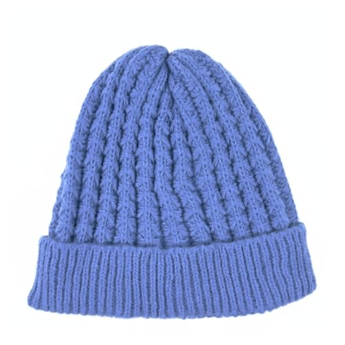 Humble Hilo Knit Hats Beanies for Women Winter Pom Beanie Men or Women Beanies Cable Knit Beanie - color: Denim