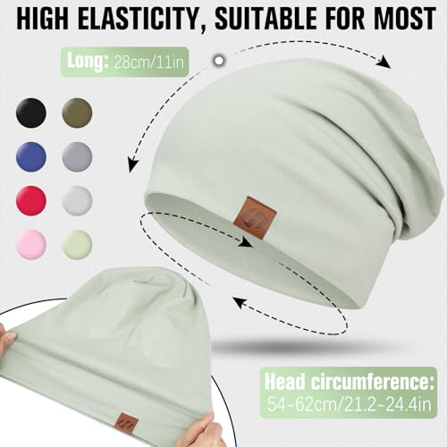 GXCROR Beanie Hats for Men,Beanie for Men Women,Slouchy Beanies - color: Light Green