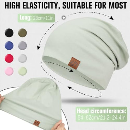 GXCROR Beanie Hats for Men,Beanie for Men Women,Slouchy Beanies - color: Light Green