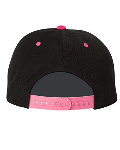 Custom Hat. 6089 Classic Snapback. Embroidered. Place Your Own Text/Logo - color: Black/Neon Pink