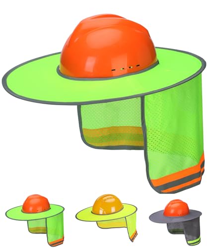 UNCO Industrial Hard Hat Sun Shield, Green, Full & Standard Brim Mesh Sunshade, High Visibility Reflective, Hard Hat Accessory - color: Green, size: 1 Pack