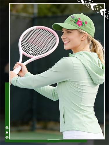 Biggun Trendy Embroidered Baseball Cap for Girls Women Men, Soft Breathable - style: Floral(green)