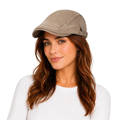 SEAUR Newsboy Hats for Women Cotton Ivy Flat Cap Adjustable Breathable Cabbie Gatsby Golf Hats Gatsby Irish Hat for Men - color: Coffee