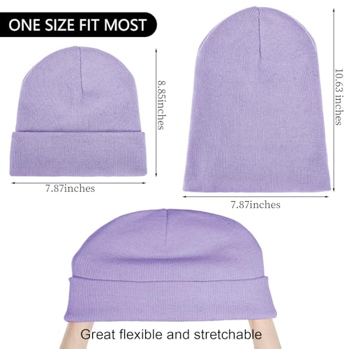 Pistha Beanie for Men Women-Knit Beanie Hats Skull Cap Winter Warm Hat - color: Purple