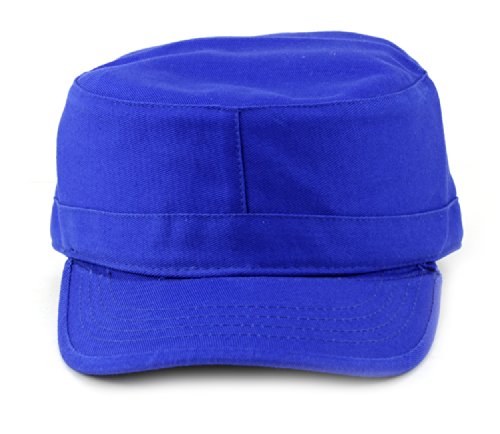 NYFASHION101 Fashionable Solid Color Unisex Fitted Army Military Cadet Cap - color: Royal, size: X-Large