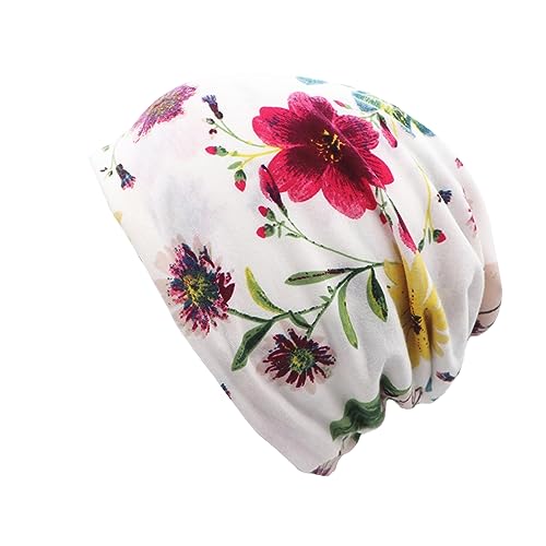 Slouchy Beanie Hip-Hop Soft Lightweight Summer Beanie Head Covering Adult Hats Cap for Men Women - color: Opentop-flower