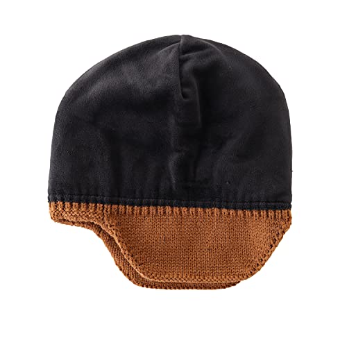 Home Prefer Mens Winter Hat Knit Earflap Hat Stocking Caps with Ears Beanie Hat - color: Brown