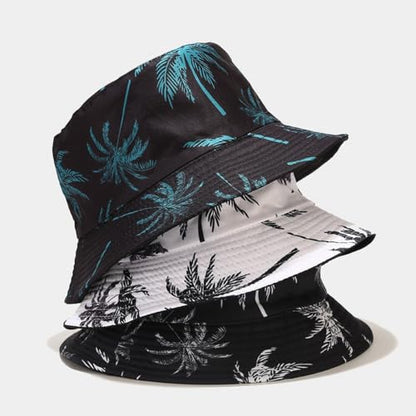 Quanhaigou Bucket Hats Unisex Summer Travel Beach Fisherman Cap for Men Women Teens - color: Black Blue Tree