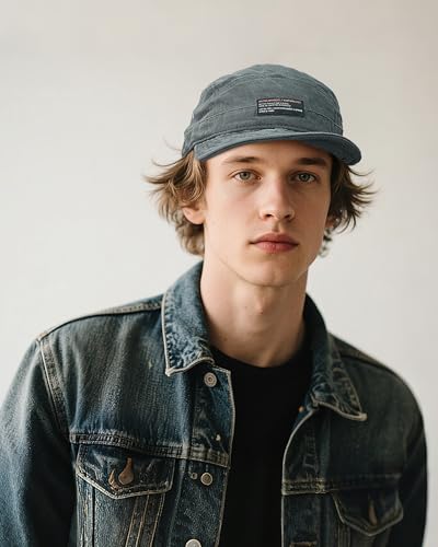 Croogo Short Brim Baseball Cap 5 Panel Flat Brim Hat for Men Street Style - color: Dy09-gray