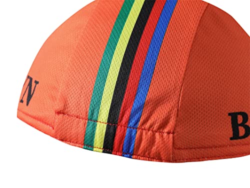 Brooklyn Cycling Cap - Retro Cycling Hat-Under Helmet - Cycling Helmet Liner Breathable&Sweat Uptake - color: Orange
