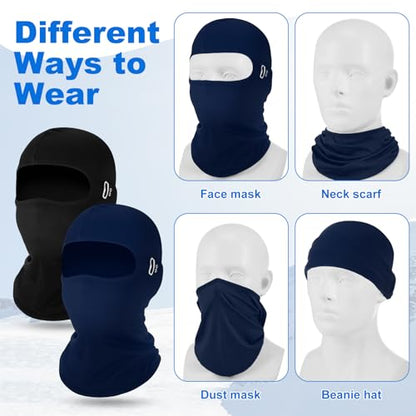 Suhine Winter Balaclava Ski Mask Bulk for Cold Weather - color: Black,dusty Blue