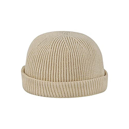 Croogo Brimless Hat Beanie Docker Cap Rolled Cuff Worker Sailor Skullcap - color: Ct47-beige