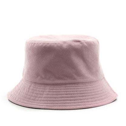 Reversible Double-Side-Wear Solid Color Bucket Hat Packable Sun Hat Fishing Cap for Women Men Outdoor Beach Travel - color: Pink