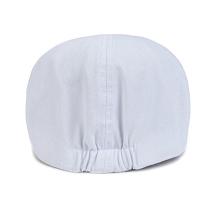 VOBOOM Cotton Flat Cabbie Hat Gatsby Ivy Irish Hunting Newsboy Cap - color: White