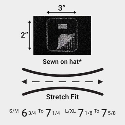 Pull Patch Tactical Hat - Flexfit Delta Curved Bill Cap - Seamless, Fitted - color: Black, size: 7 1/8-7 5/8