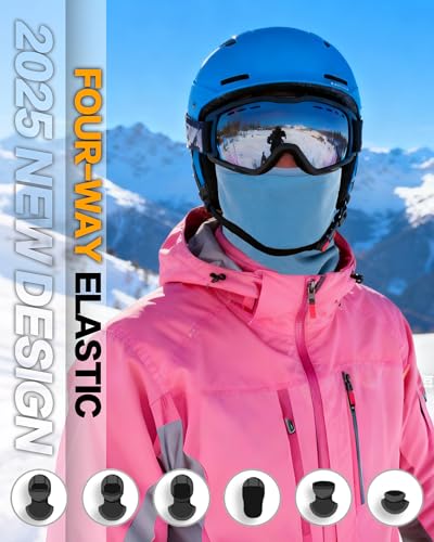Winter Balaclava Ski Mask Warm and Fleece Full Face Cover for Men Women Cold Weather Skiing Motorcycle Neck Warmer - color: Red