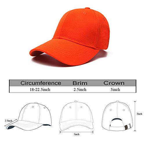Edoneery Kids Baseball Hat, Adjustable Cotton Cap - color: Orange, style: 3-8 Years