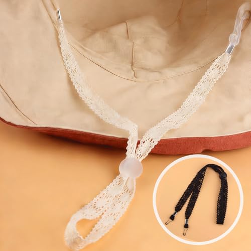 3PCS Lace Hat Straps, Adjustable Windproof Chin Cords for Sun Hats