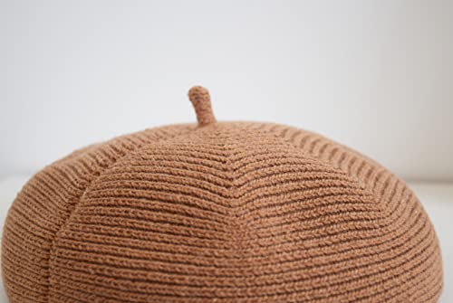 French Style Beret Hat for Women Winter Fall Knit Artist Hats Classic Solid Color Beanie Hat - color: Camel