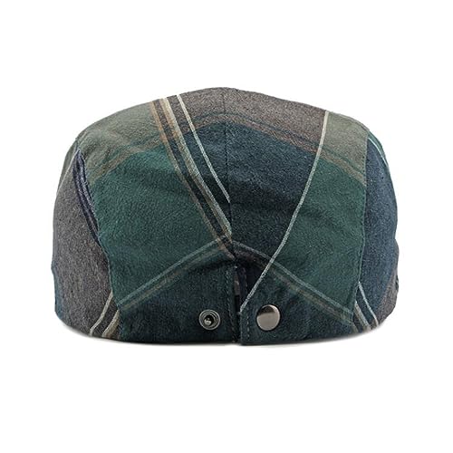 2 Pack Mens Newsboy Flat Cap Plaid Ivy Gatsby Cabbie Driving Golf Hat Beret - color: 2 Pcs Set F