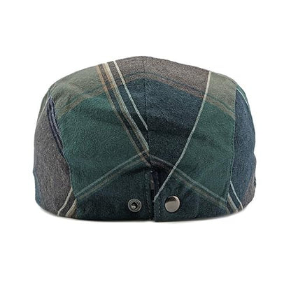 2 Pack Mens Newsboy Flat Cap Plaid Ivy Gatsby Cabbie Driving Golf Hat Beret - color: 2 Pcs Set F