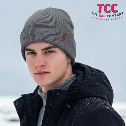 Beanie for Men Women | Cuffed Thick Soft Knitted Unisex Winter Hat Beanies Skull Cap - color: A02- Grey